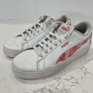 Size 7.5 - PUMA‎ Smash 386415-01 Pink Came on White